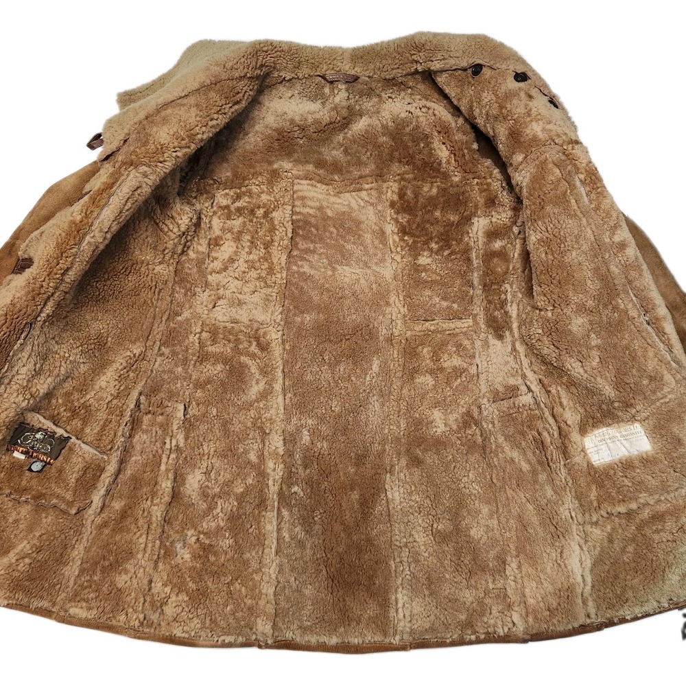 1961 Knight Thors Womens Shearling Coat Hand Signed Craftsman Sz 12 Vintage - Picture 3 of 11